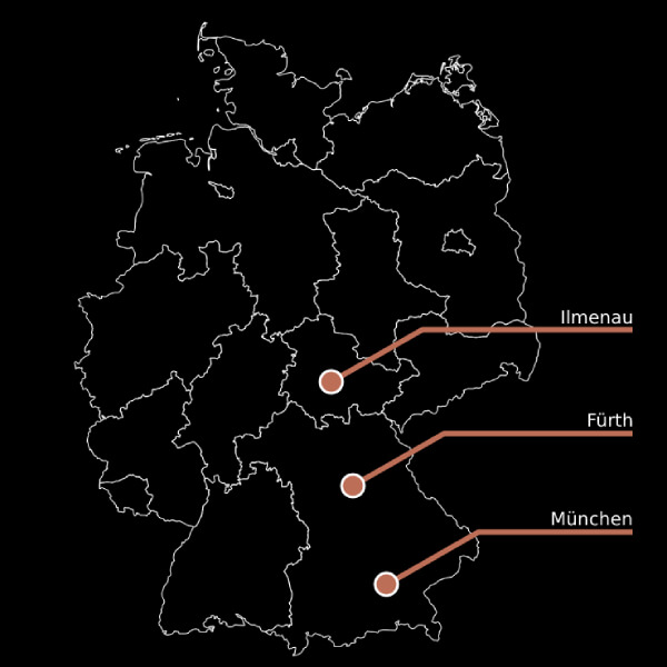 FLOORTEC | Kontakt Karte Stützpunkte München Ilmenau Fürth